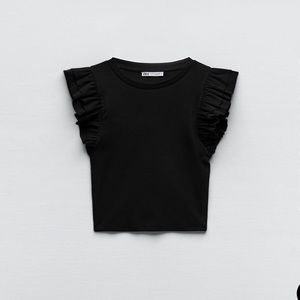zara ruffle sleeve top